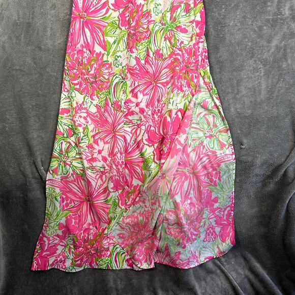 Lily Pulitzer Women's 0 V-Neck Colorful Printed Maxi Dress Preppy Atsy - Picture 5 of 13